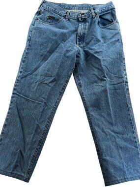 Lee Mens Jeans 36x30 Blue Denim Straight Leg Relaxed Fit Classic Casual Travel